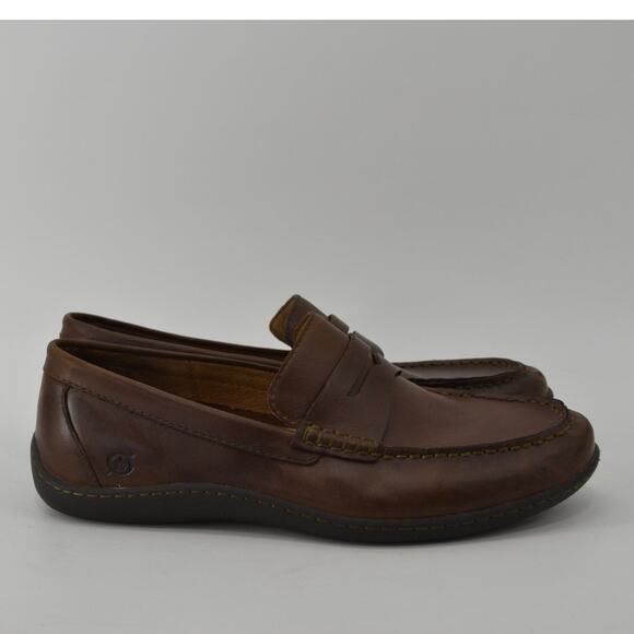 Born Men's Sz 9 Simon III Penny Loafer Brown Leather Comfort - Picture 3 of 16